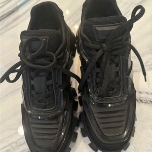 Prada Black Chunky Sole Sneakers